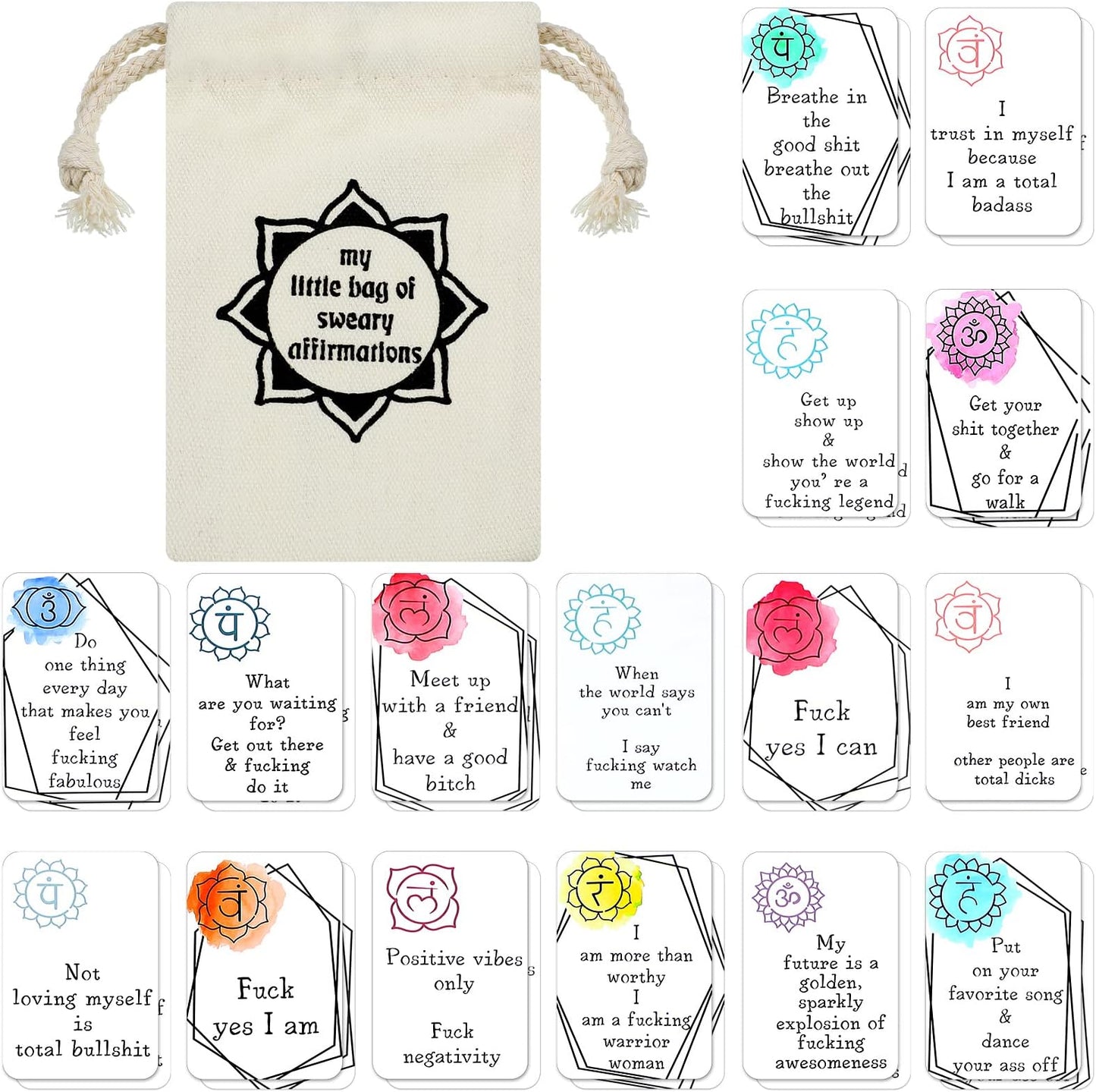 Funny Affirmation Card Gift With Storage Pouch