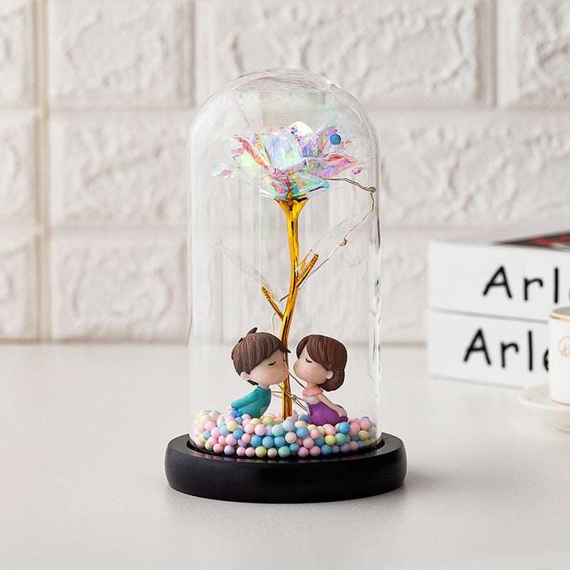 Glass Dome Rose Flower