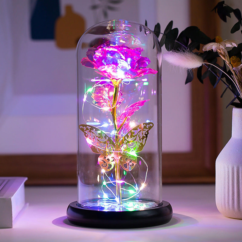 Glass Dome Rose Flower